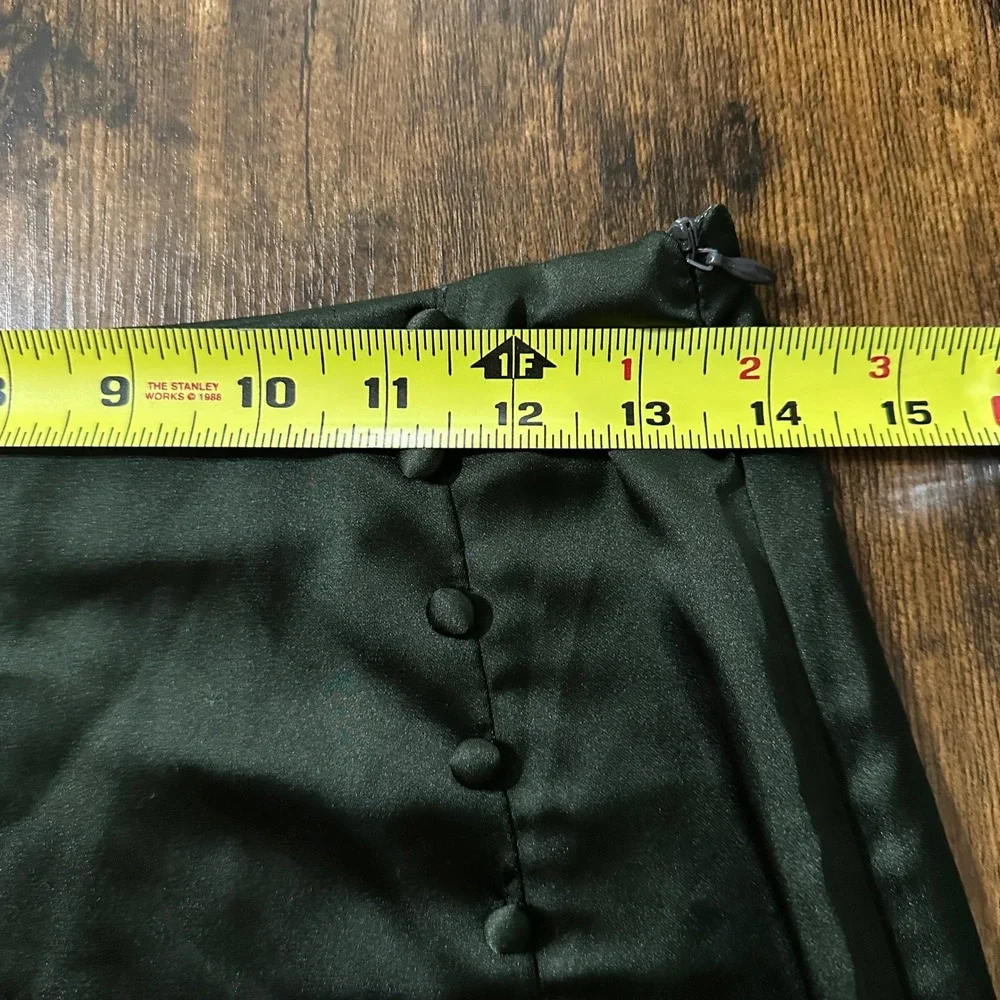 LeGer Lena Gercke Satin Skirt Womens 38 Black Side Button Mini Skirt LEG0549001
